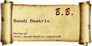 Bondi Beatrix névjegykártya